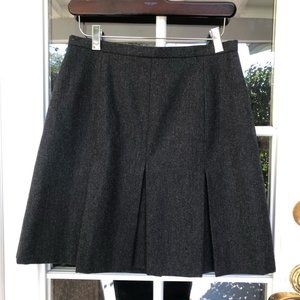 J.Crew Grey Wool Box Pleated Mini Skirt